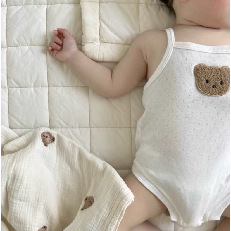 Body 2 dây gấu - chất cottn dệt thông hơi thoáng mát, mềm mịn