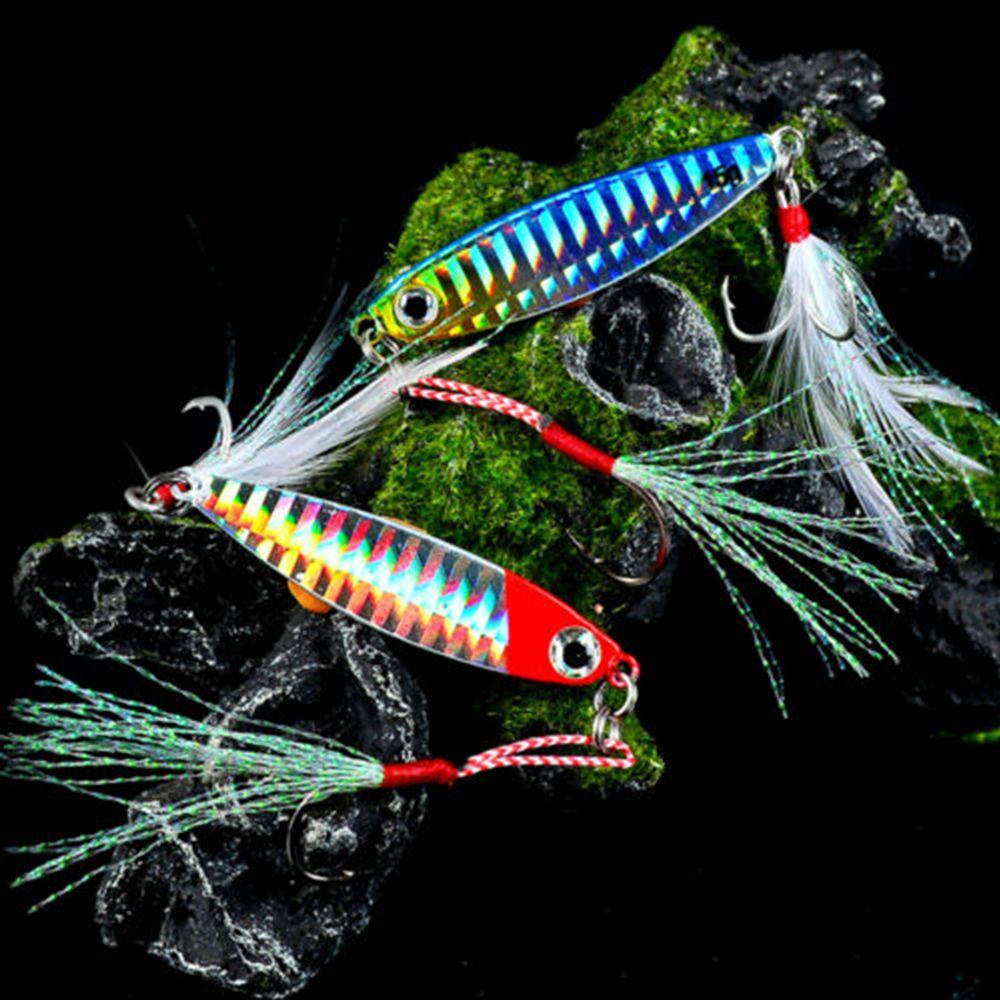 MUVAKO Mồi Câu Cá Giả Bằng Kim Loại Lông Vũ Nhiều Màu Sắc 7g-30g