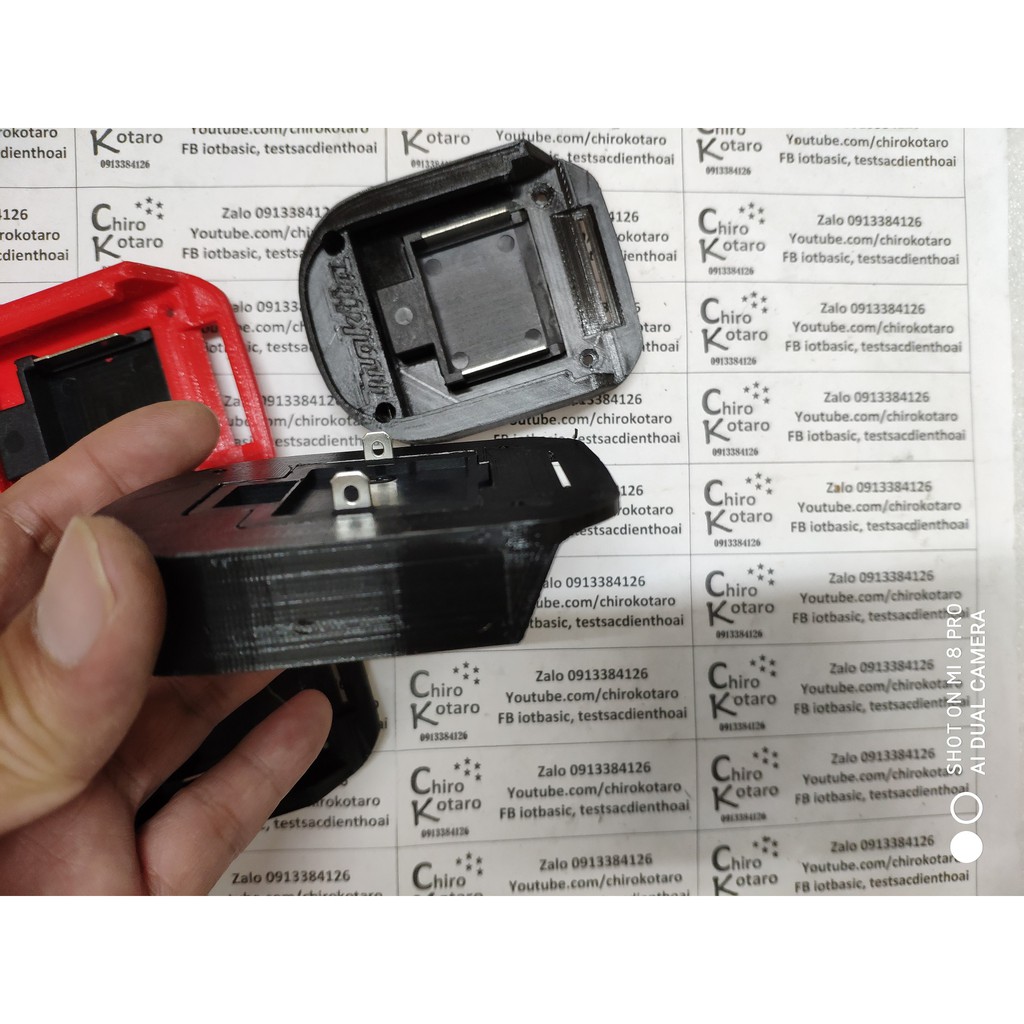 Đế chuyển đầu sang hộp pin cài makita 12, 14, 18v