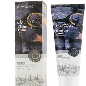 Sữa rửa mặt than hoạt tính làm sạch sâu 3W Clinic Charcoal Cleansing Foam 100ml