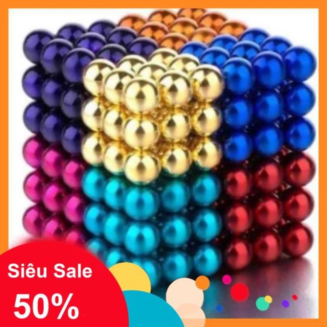 Bộ đồ chơi bucky ball 216 viên nam châm phi 5mm màu sắc, tạo hình chuyên nghiệp, rèn luyện trí não cho trẻ nhỏ