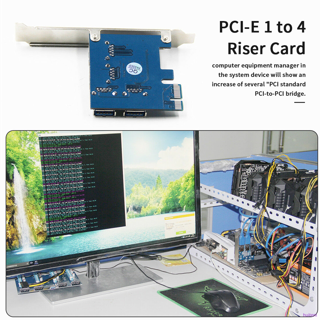 Khe Cắm Thẻ PCI-E1 Đến 4 Thẻ Riser PCI-E Bên Ngoài PCI -E USB 3.0 Thẻ Adaptor