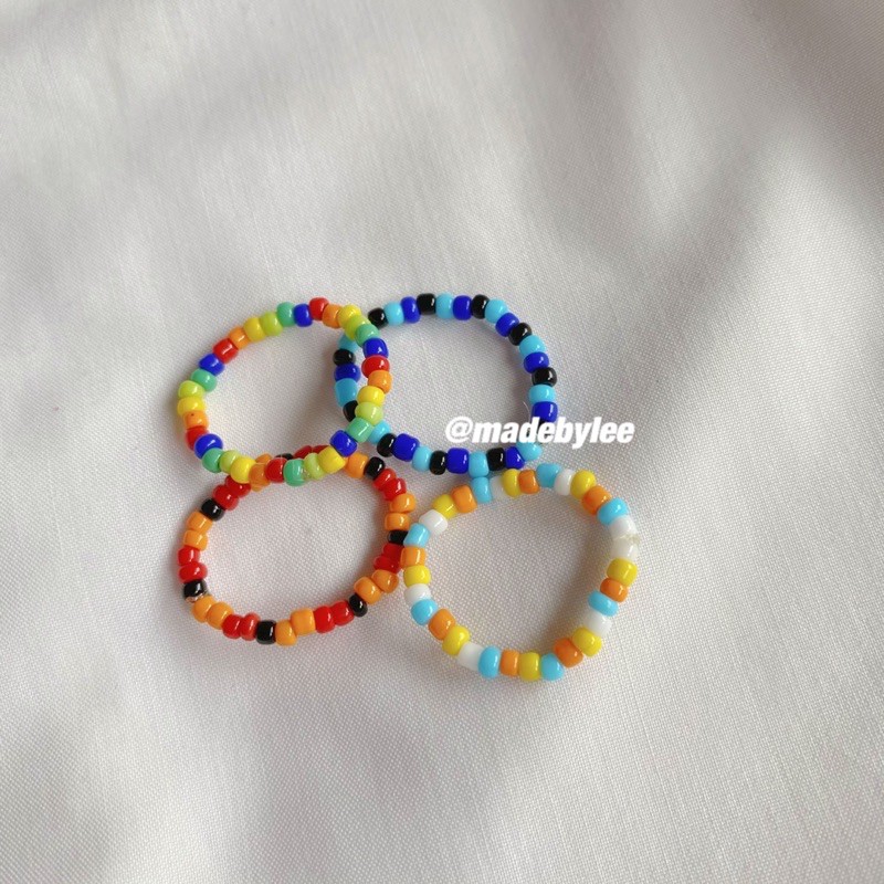 Nhẫn hạt cườm nhiều màu Nhẫn handmade Beadring MADEBYLEE