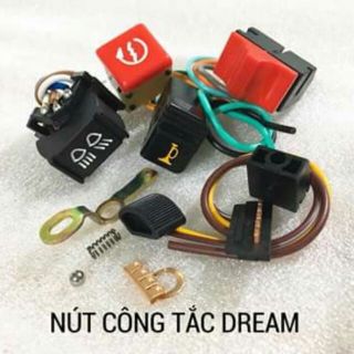 Bộ 5 nút bật công tắc , đèn còi, xi nhan xe Super DREAM