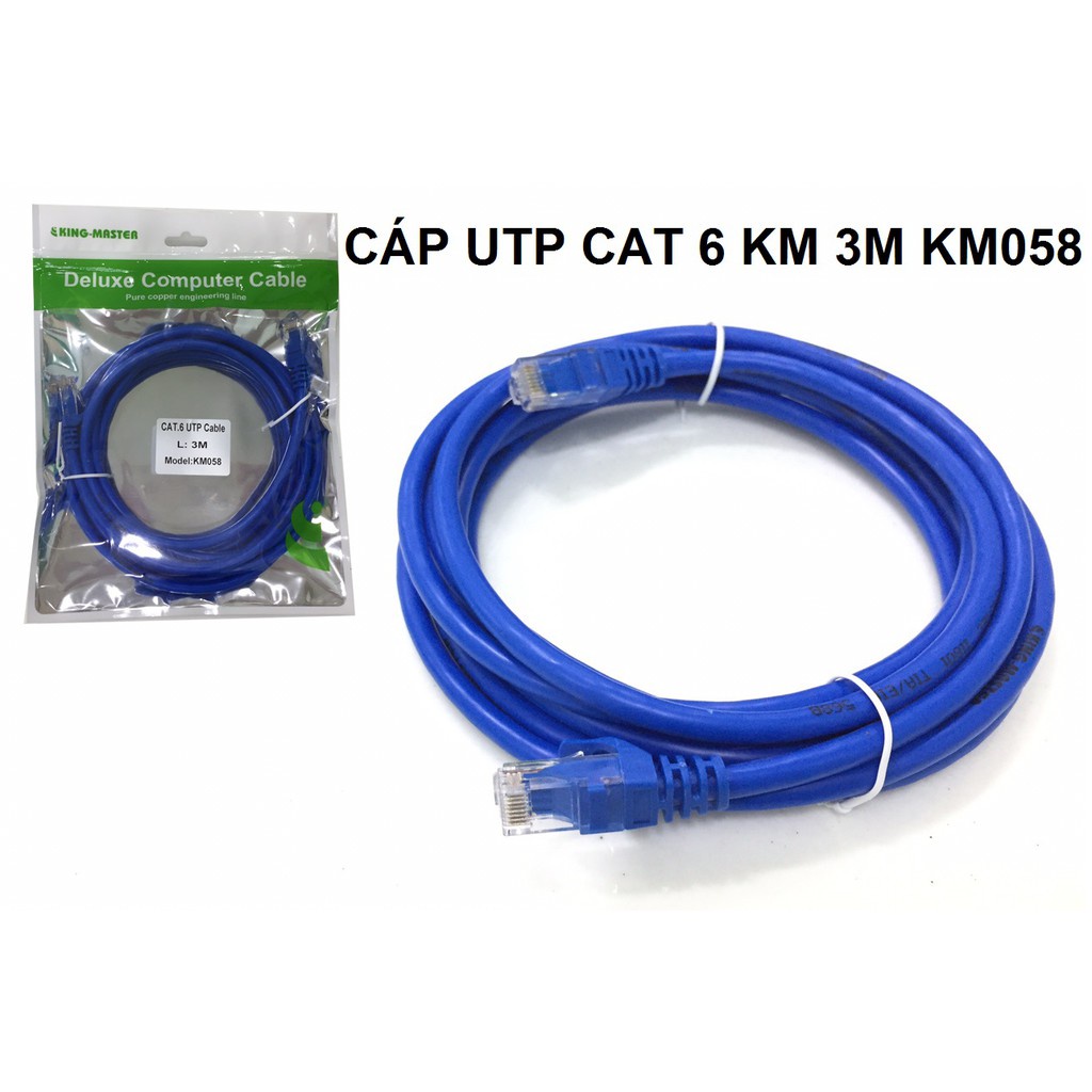 Cáp Mạng Lan UTP Cat 6 Kingmaster - Bấm sẵn 2 đầu 3M