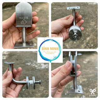 Tay kẹp kính trên - kẹp kính tay vịn inox Cầu thang & trụ lan can inox