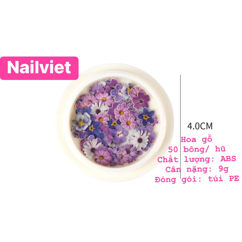 Charm hoa giấy phụ kiện trang trí nail  móng