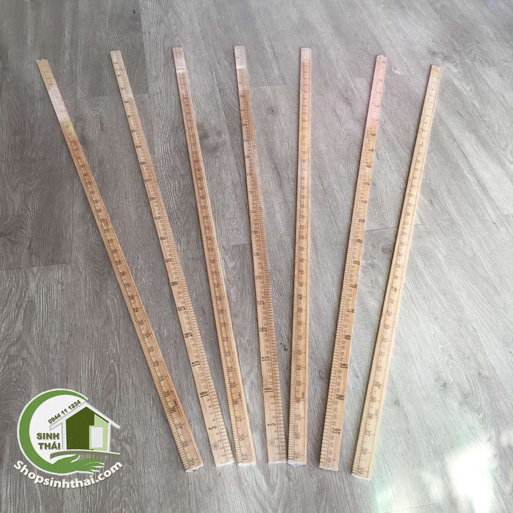 Thước gỗ dài 1 mét  đo quần áo, đồ đạc - thước chia mm