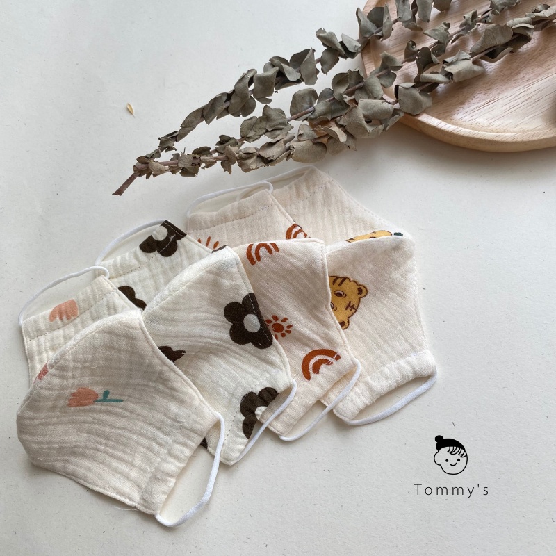 Khẩu Trang Xô Muslin Organic 2 Lớp Cao Cấp Cho Bé Mềm Mại An Toàn TOMMY HOUSE