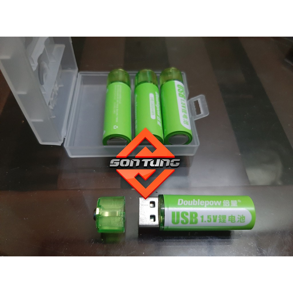 Pin khô không chì AA (pin tiểu) duoblepow sạc trực tiếp cổng usb 5V dung lượng cao 1800mah tái sử dụng