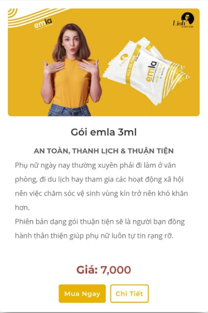 [Combo 35 gói] emla 3ml - Dung dịch vệ sinh phụ nữ cao cấp số 1 Việt Nam