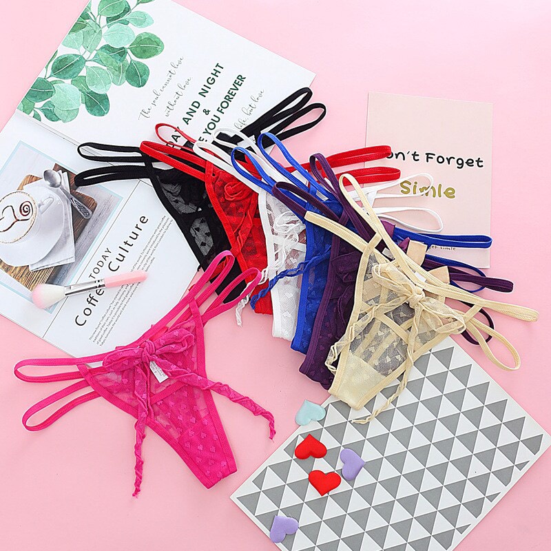 Quần lót lọt khe dây buộc chấm bi dây đôi đan chéo gợi cảm Lylylorem QL030