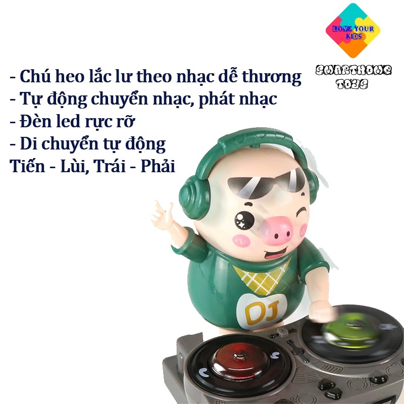 Heo Dancer - Chú Heo Chơi DJ Năng Động Siêu Dễ Thương Nhảy Theo Nhạc Và Đèn Cho Bé - SmartHome Toys