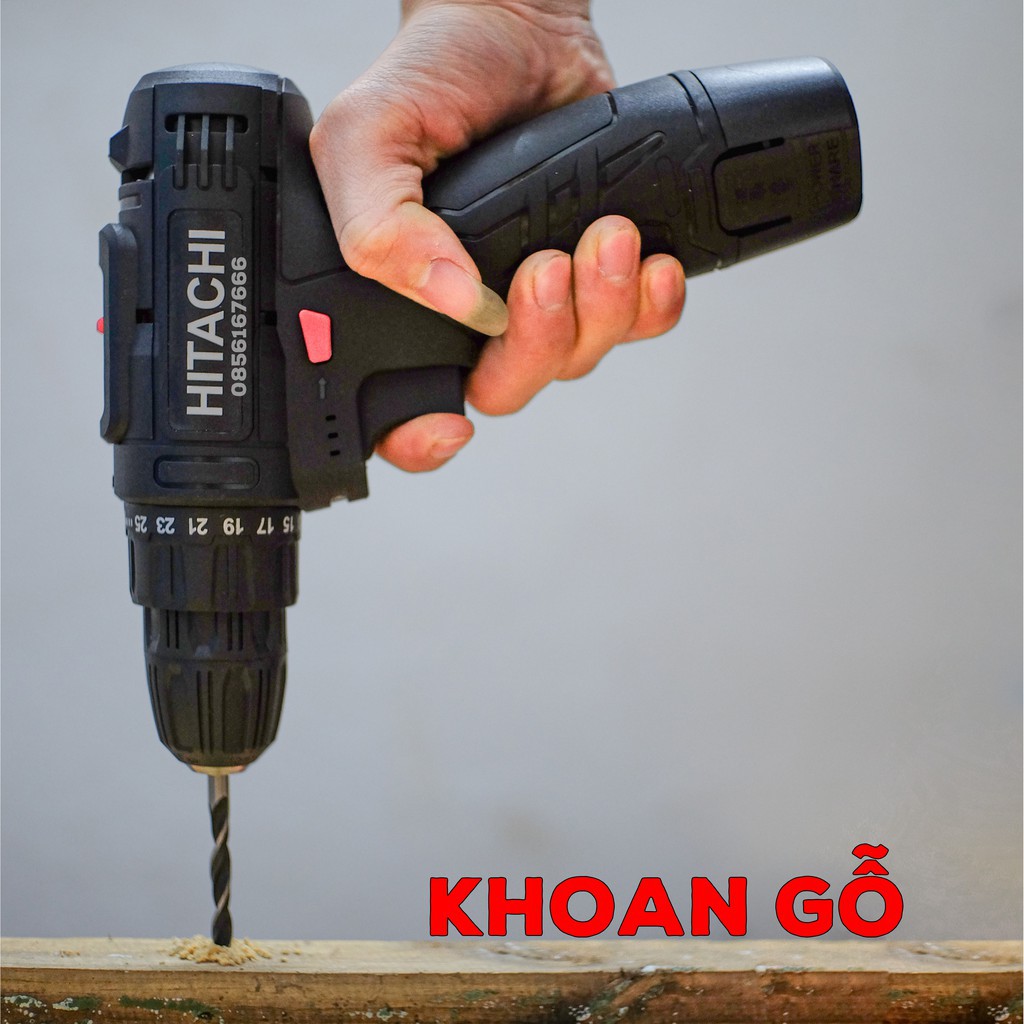 khoan pin nhật bãi.khoan cầm tay [GIÁ SỈ] Máy khoan DÙNG pin HITACHI 12V, Bắn Vít, Vặn vít - Khoan cầm tay 2 cấp tốc