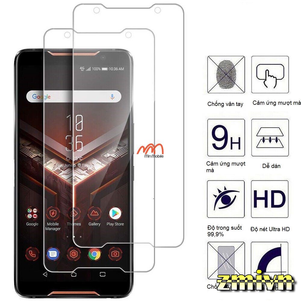 Kinh cường lực Asus Rog Phone 5 / Rog Phone 3 / Rog Phone 2 trong suốt ( tặng keo chống hở mép )