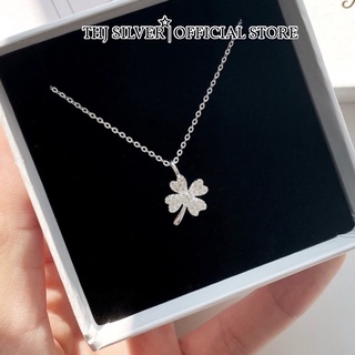Dây chuyền nữ bạc ta THJ - Dây chuyền nữ cỏ 4 lá may mắn nhỏ xinh