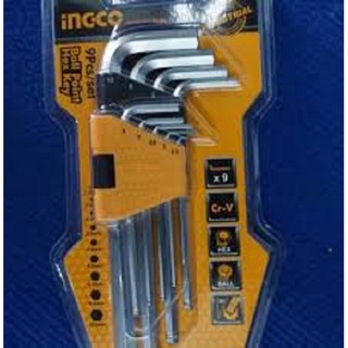 Bộ 9 chìa lục giác đầu tròn Ingco HHK12091