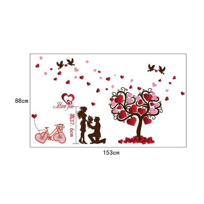 Decal trang trí tường - Cây Tình Yêu 02