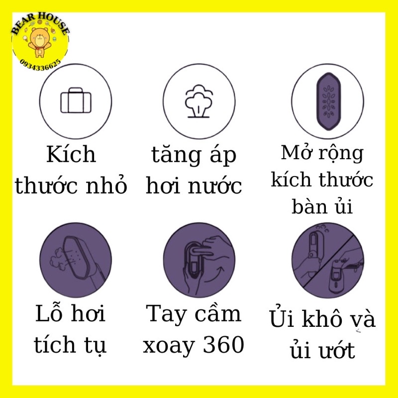 Bàn Là Bàn ủi hơi nước cầm tay Hàn Quốc Daewoo HI-029- Hàng chính hãng 100%