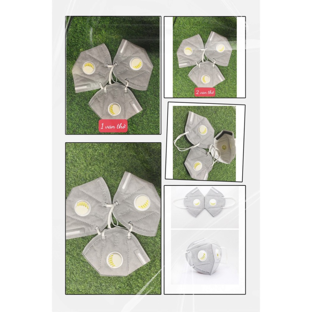 Khẩu Trang KN95 Có Van Thở 6 Lớp Than Hoạt Tính Chống Bụi Mịn - Lẻ 1 Chiếc (KT01)