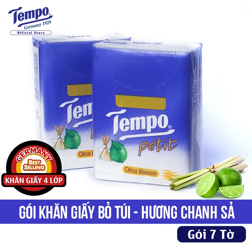 Gói Khăn Giấy Bỏ Túi 4 Lớp 2 Mùi Hương TEMPO - 7Tờ/Gói