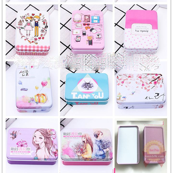 Hộp sắt kim loại để tiền giấy tờ và phụ kiện trang sức cho nữ nam