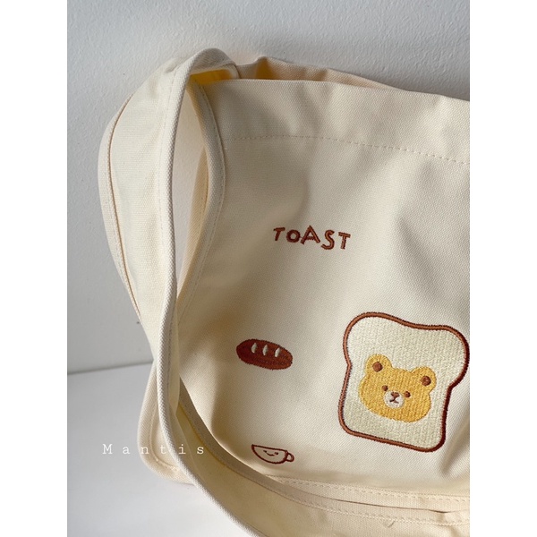 TÚI ĐEO CHÉO CANVAS BEAR BAG (CÓ SẴN-ẢNH THẬT)