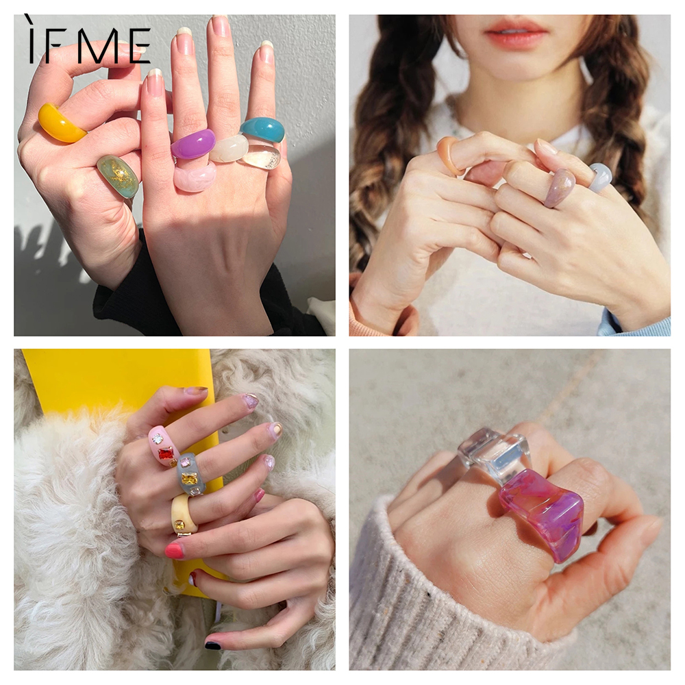 IF ME Nhẫn nữ kiểu dáng Hàn Quốc 5 màu sắc lựa chọn