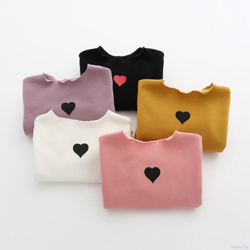 [NHẬP KIDTET hoàn 15% xu đơn 150k] Áo thun dài tay in họa tiết trái tim cho bé gái