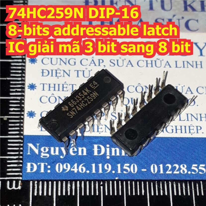 5 con 74HC259N 74HC259 HC259 DIP-16 8-bits addressable latch IC giải mã 3 bit sang 8 bit kde1349