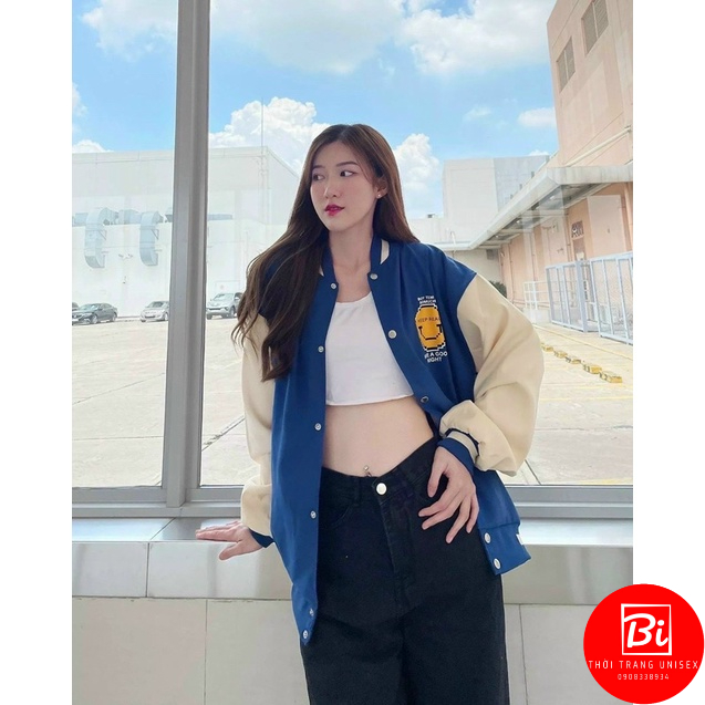 Áo Khoác Bóng Chày Phom Rộng Unisex_Chất Da Lộn 2 Lớp_Lót Vải Dù Loại 1 Mát Mịn_Bo Len Dệt Kim Cao Cấp_AK55