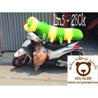 Gối ôm hình sâu bông vàng xanh1m5