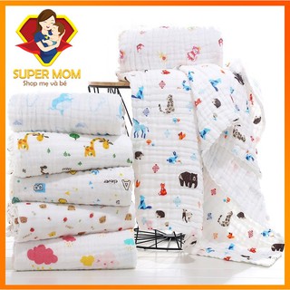 Khăn Xô Tắm cho bé 4 lớp loại lớn - Hàng Xuất nhật in hình đa dạng cho bé - Hàng loại 1 (75x80cm)
