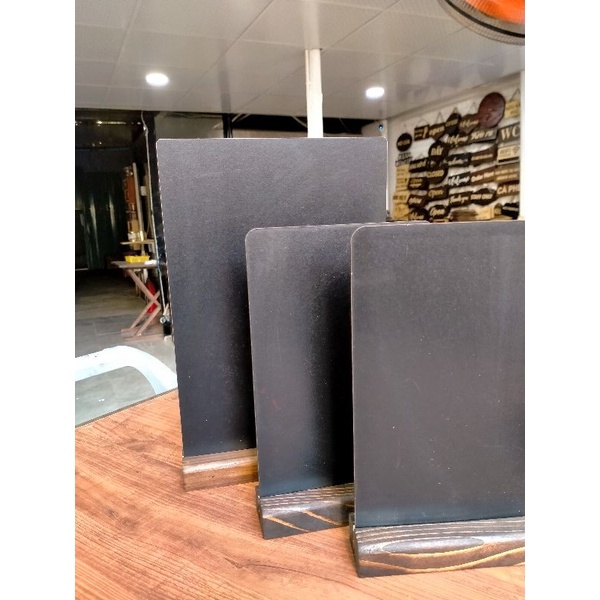 Bảng đen ghi chú để bàn kèm đế gỗ - LUMY Wood Decor
