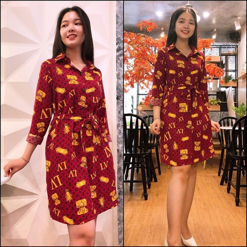 Đầm Suông Cổ Sơ Mi Họa Tiết Lạ Misa Fashion Hàng Tốt, Vải Đẹp, Giá Rẻ - MS377