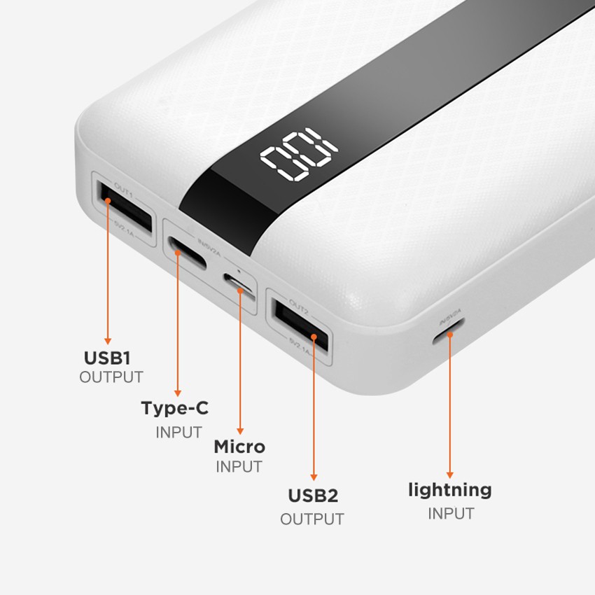 Pin Sạc Dự Phòng Basike SK-PT66 20000mAh Có Màn Hình Đèn LED