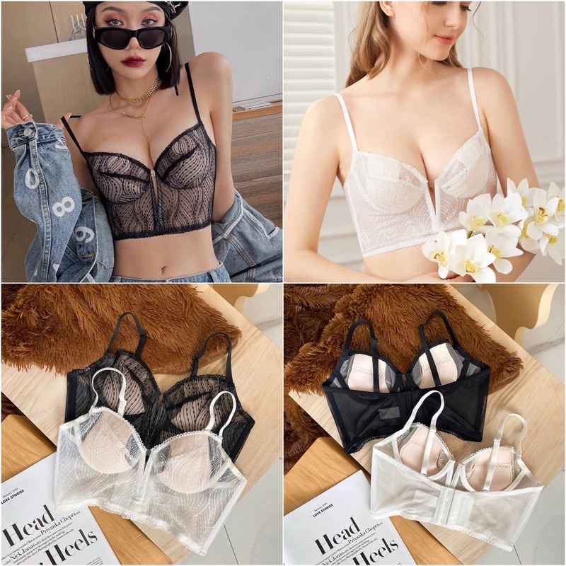 Áo Lót Nữ Softie Ren Lụa Vân Sóng Bản To Có Gọng Đệm Mỏng Cao Cấp 2008