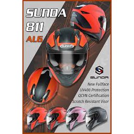 Mũ bảo hiểm SUNDA 811 tem AL6 hồng