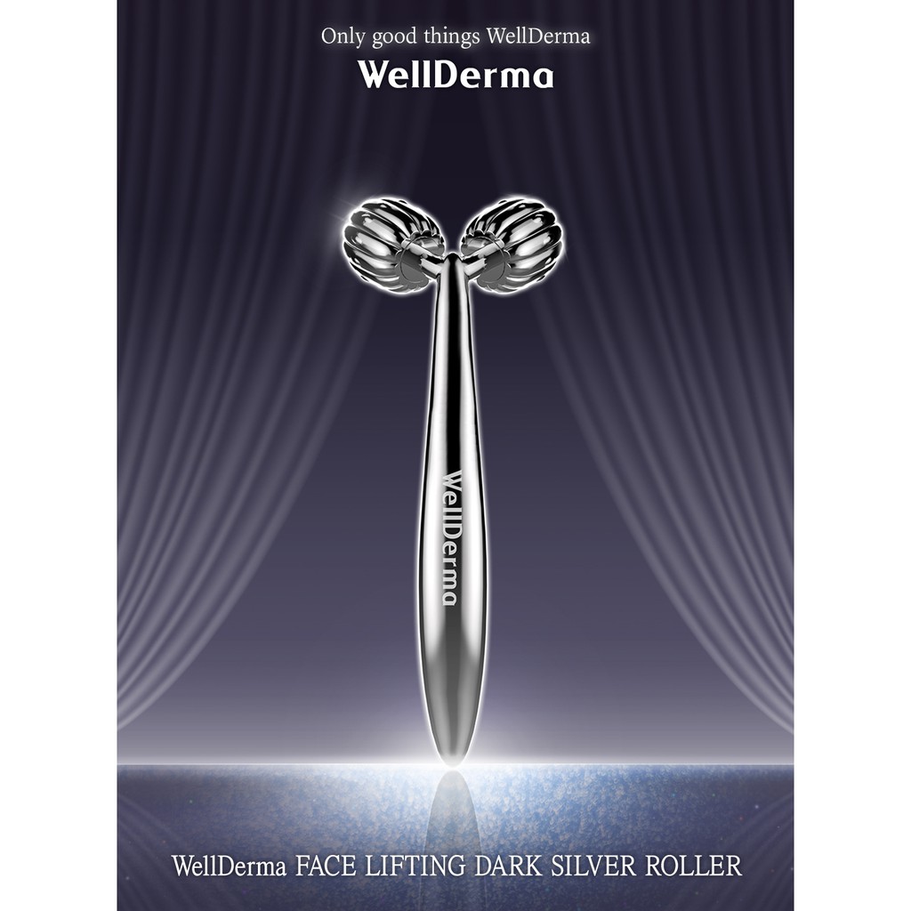 Cây lăn cằm chữ V WELLDERMA màu bạc sẫm nâng cơ mặt