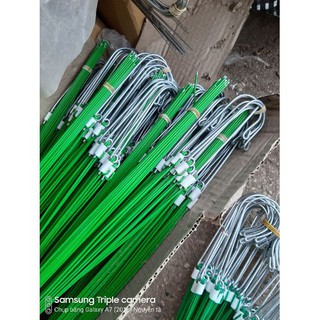 Bó 50 móc kẽm bọc nhựa dài 80cm - 50 móc xanh 80cm