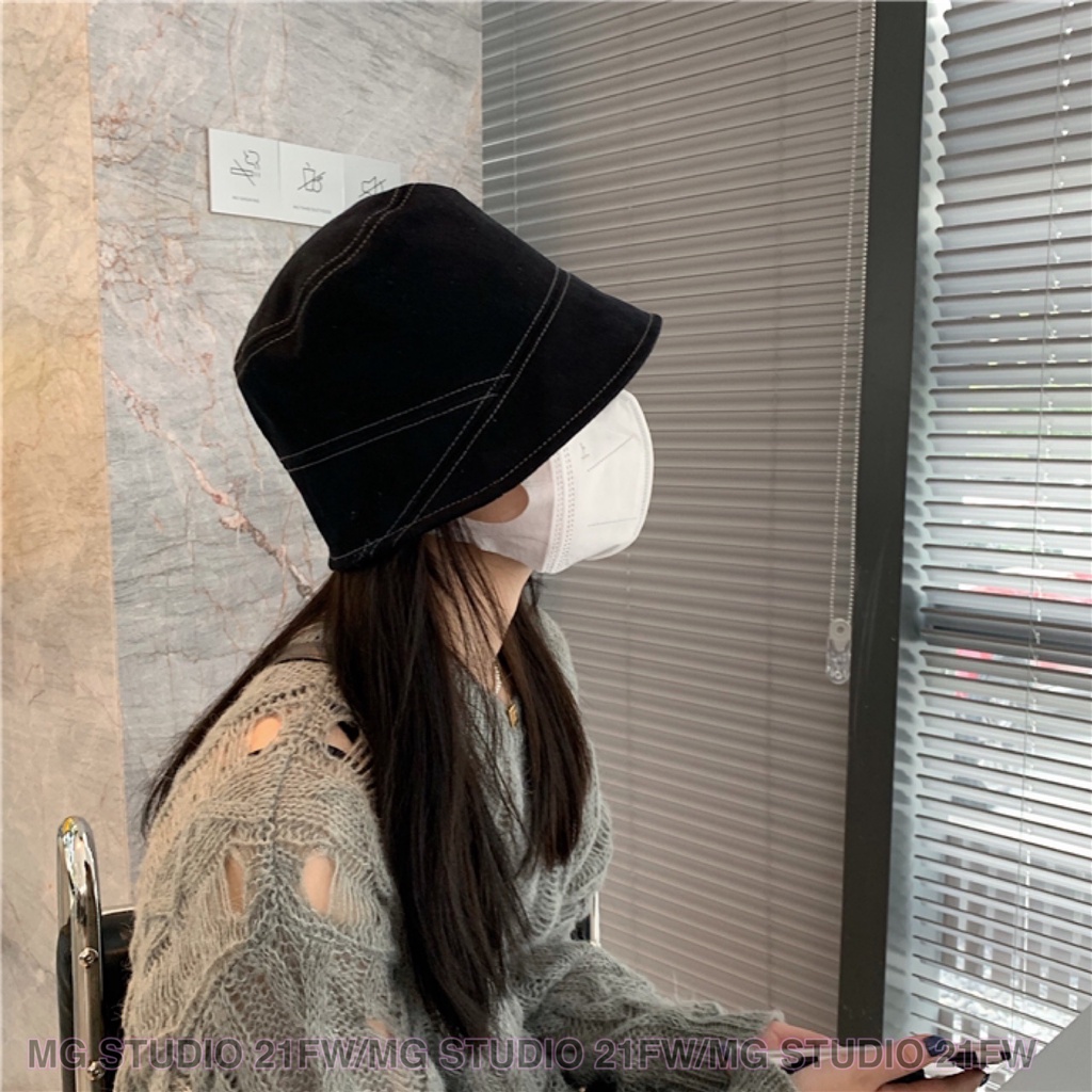Mũ tai bèo nhỏ không che mặt vải cotton nguyên chất trơn thời trang mùa xuân thu Hàn Quốc dễ phối đồ cho nữ