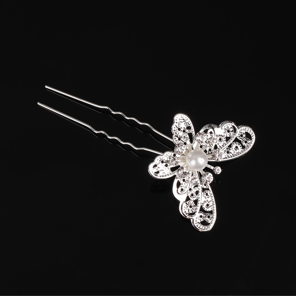 Trâm Cài Áo Hình Hoa Và Bướm Đính Ngọc Trai Giả Thời Trang