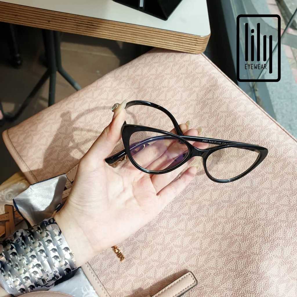 Kính mắt mèo nữ LILYEYEWEAR nhựa dẻo giả cận dễ đeo màu sắc thời trang 232383