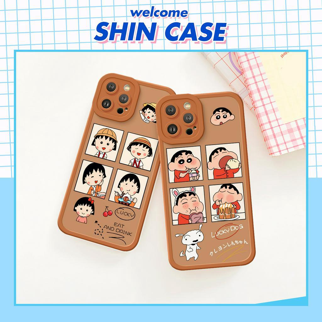 Ốp lưng iphone Cún Shin cạnh vuông 6/6plus/6s/6splus/7/7plus/8/8plus/x/xs/11/12/13/14/pro/max/promax/plus/shin/case