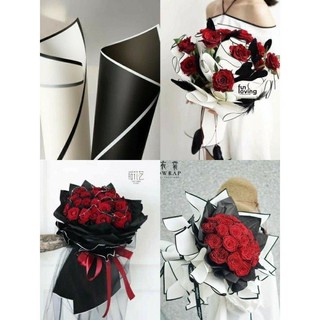 20tờ giấy gói hoa mika viền đen trắng & viền trắng đen soang chảnh