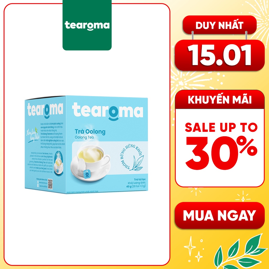 Tearoma Trà Oolong túi lọc - Hộp 20 gói x 2gr | BigBuy360 - bigbuy360.vn