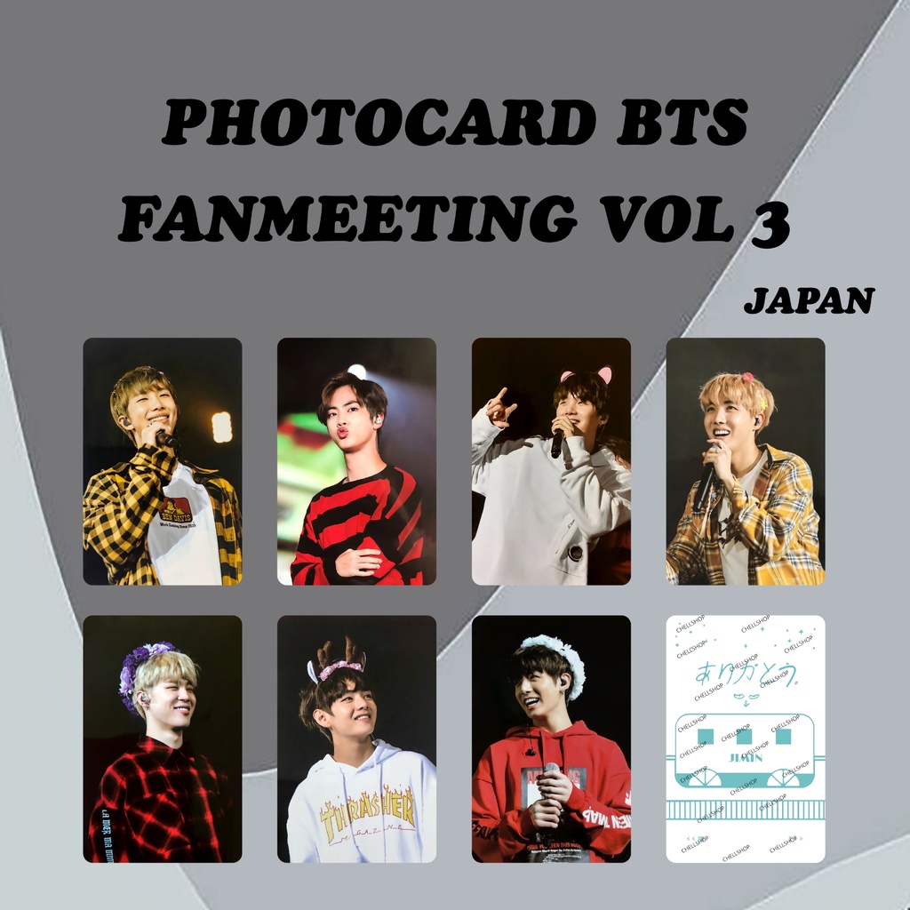 [ PHOTOCARD ] Thẻ Card Bo Góc Thành Viên BTS -FANMEETING VOL 3 JAPAN - Giấy C300 Cứng Cáp - Cán Sần Xịn [FANMADE]