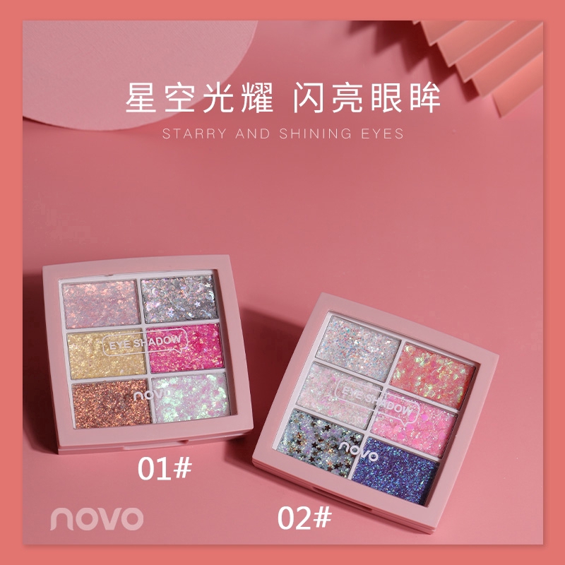 Phấn mắt nhũ NOVO màu kẹo lấp lánh không thấm nước thời trang | BigBuy360 - bigbuy360.vn
