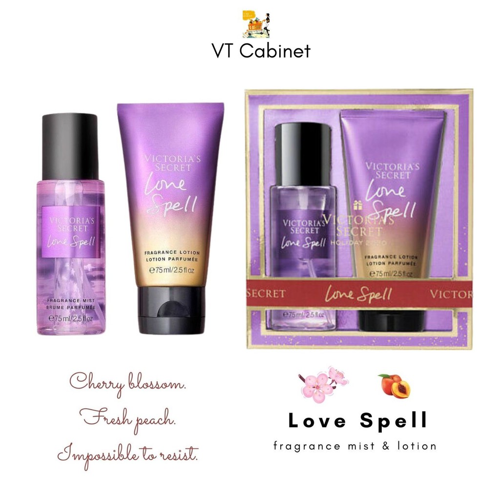 Bộ quà tặng LOVE SPELL - [Holiday 2020] Victoria's Secret Mini Fragrance Mist and Lotion