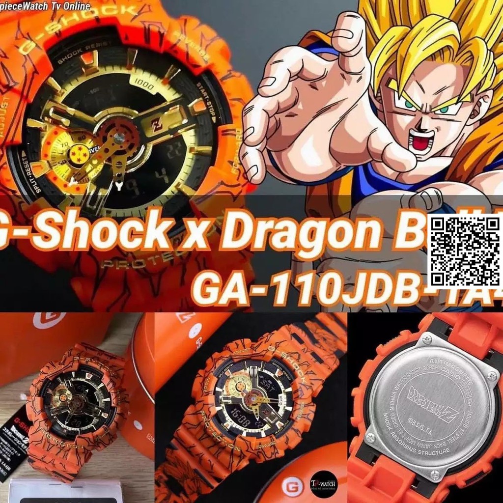 1434 Đồng Hồ đeo tay nam G Shock Son Goku Anime Dragon ball 7 viên ngọc rồng A Kim và điện tử Full hộp như hình